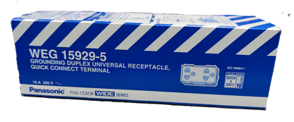 Panasonic Duplex Outlet with Ground Universal 16A 250V (10PCS), Duplex Universal Outlet with Ground, 2 Gang Universal Outlet with Ground WEG15929