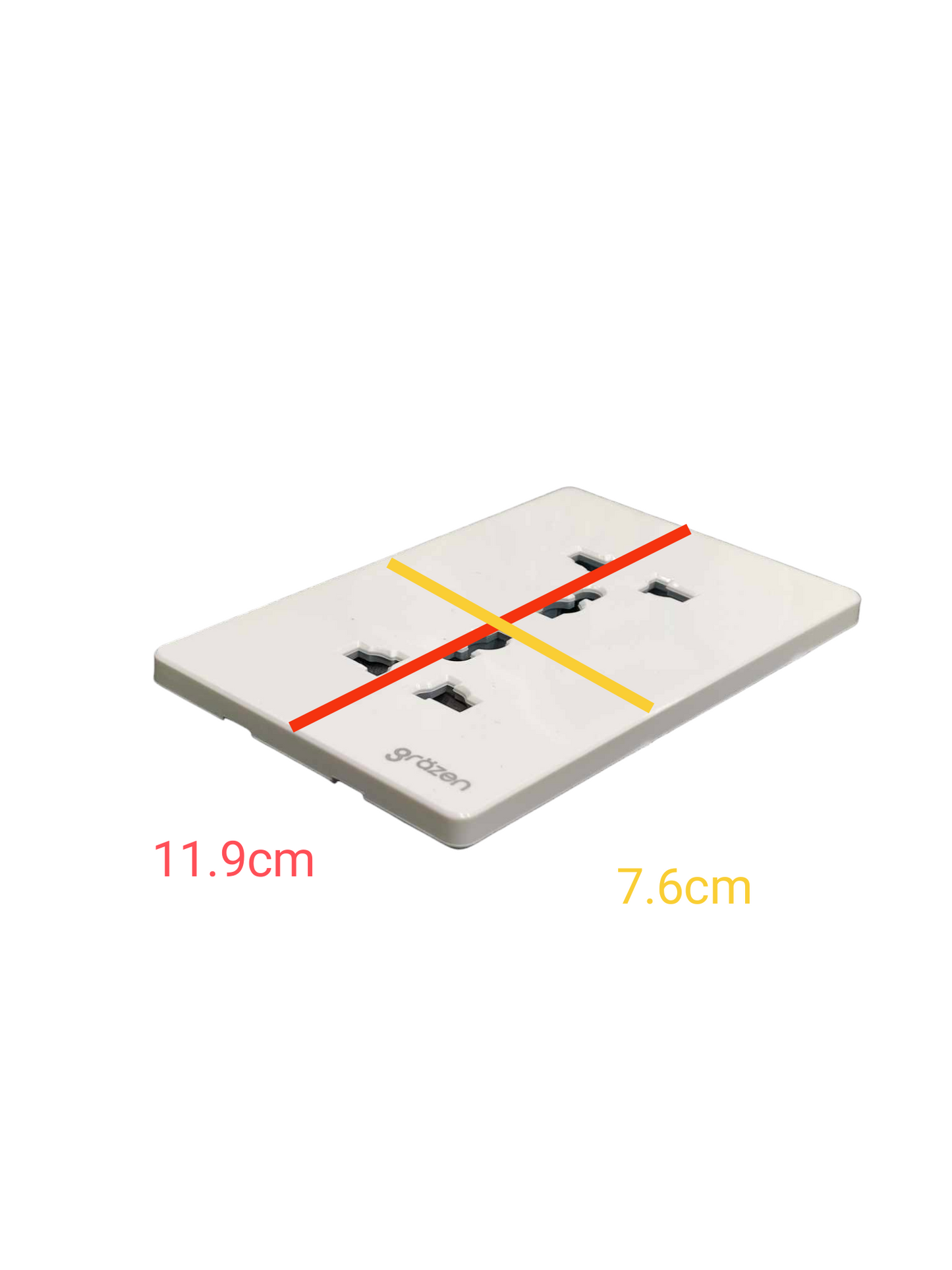 Grazen Duplex Universal Outlet with Ground 16A 220V Available in Gray, Black , White and Gold GW-013