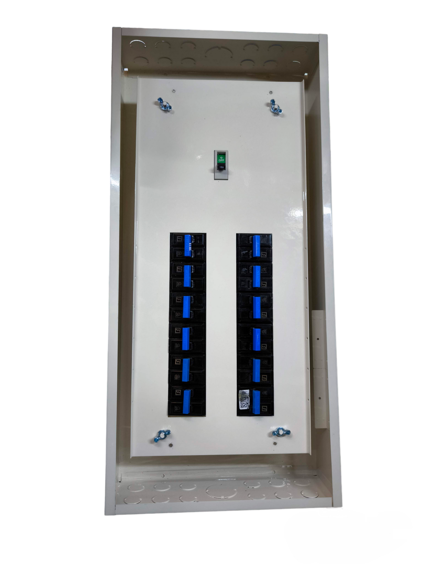 Koten electrical panel with 12 Branches 2 Pole HPH Bolt On Flush Type breakers in metal enclosure