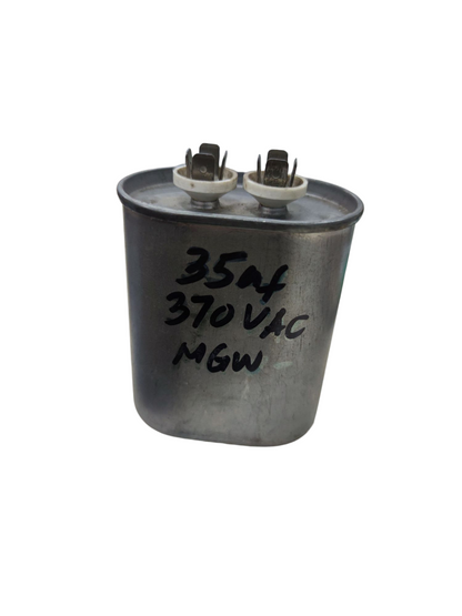 35uF 370V AC capacitor Electric Motors metal cylindrical electrical component with two terminals