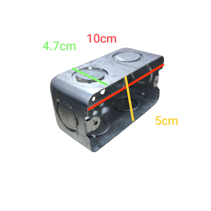 2x4 Metal Utility Box Gauge 16 galvanized steel electrical 2 gang box with knockouts and mounting holes 10cm x 5cm x 4.7cm