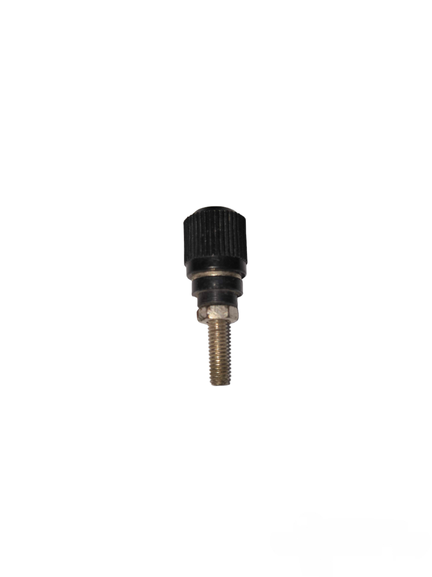 Black electrical binding post for school projects with threaded metal base for secure connections
