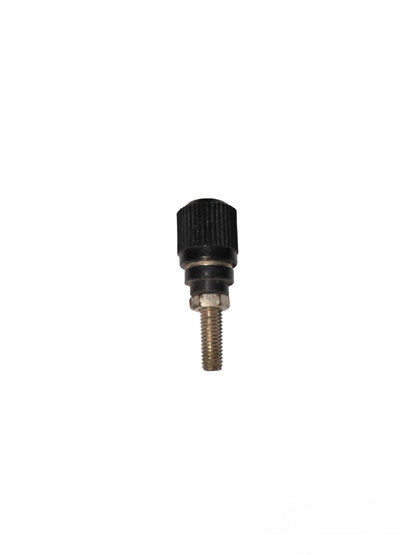 Black electrical binding post for school projects with threaded metal base for secure connections