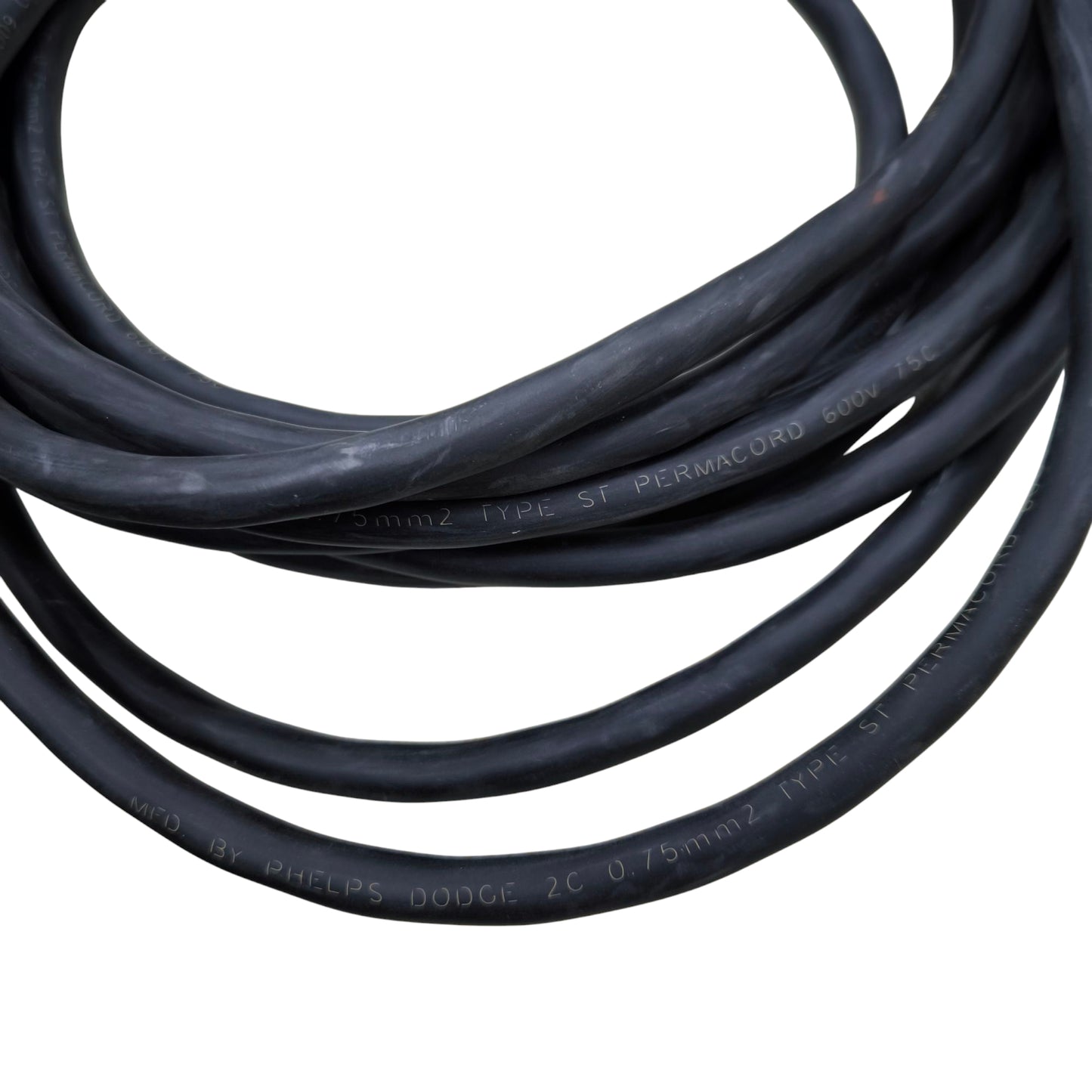 Phelps Dodge 18 gauge 2 core electrical wire black insulated cable coil