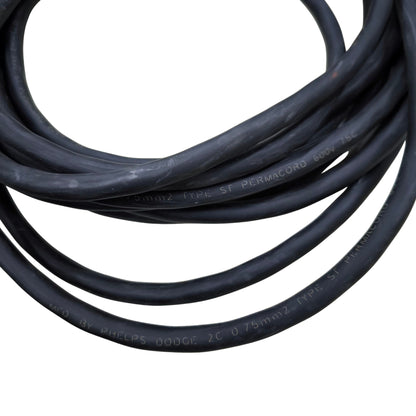 Phelps Dodge 18 gauge 2 core electrical wire black insulated cable coil