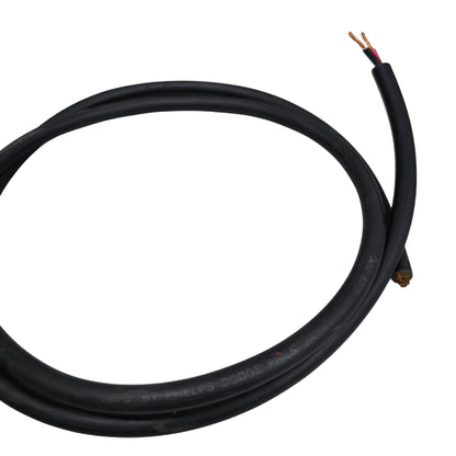Phelps Dodge 18 gauge 2 core electrical wire black insulated with exposed copper ends