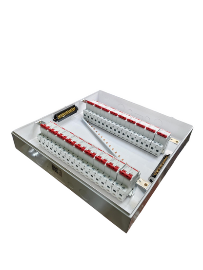Himel and ZY electrical panel with miniature circuit breaker 36 ways in metal enclosure with red switches