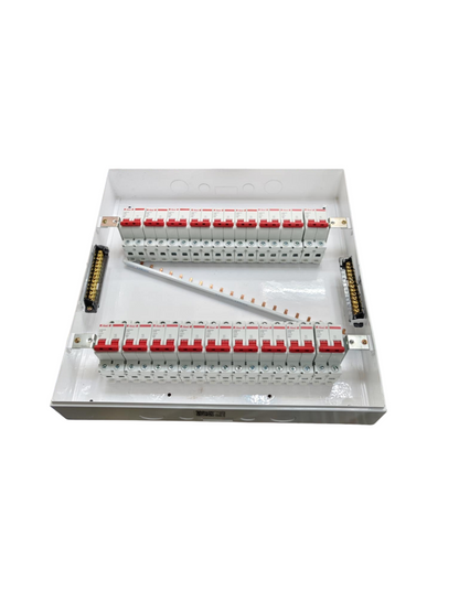 Himel ZY white distribution box with two rows of red MCB switches miniature circuit breaker 36 ways