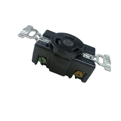 Panasonic black locking receptacle with mounting brackets and terminals NEMA L6 250V industrial outlet