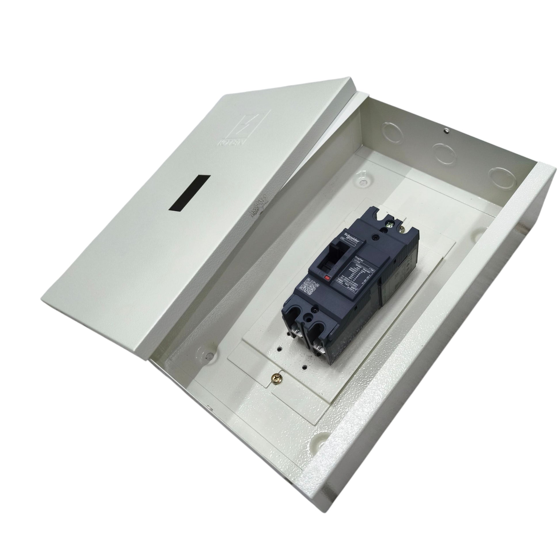 Schneider Circuit Breaker in a protective cover for electx Electrical Supply installations