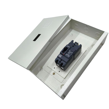 Schneider Circuit Breaker housed in protective enclosure available at electx Electrical Supply