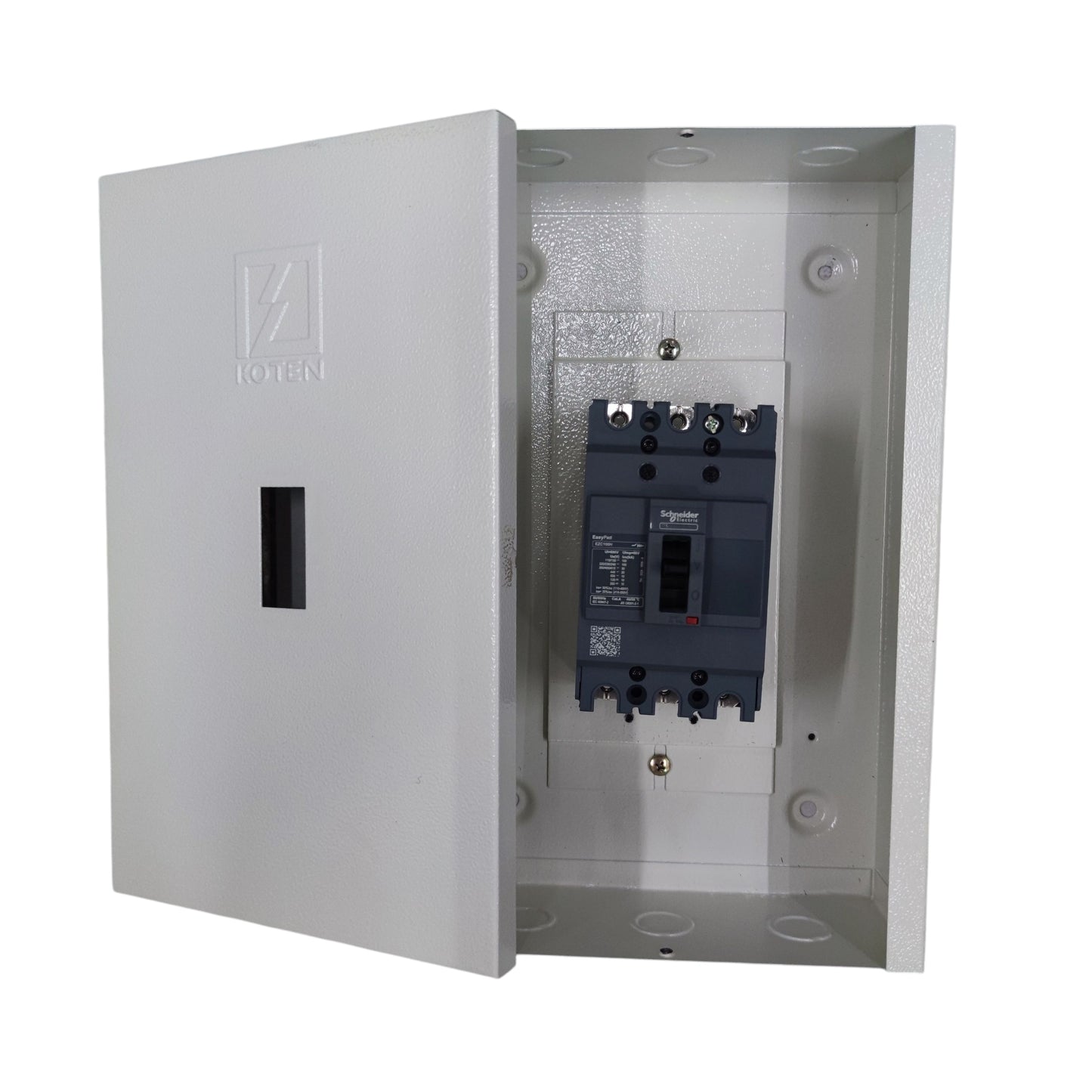 Schneider & Koten Circuit Breaker in a white enclosure for electx Electrical Supply use