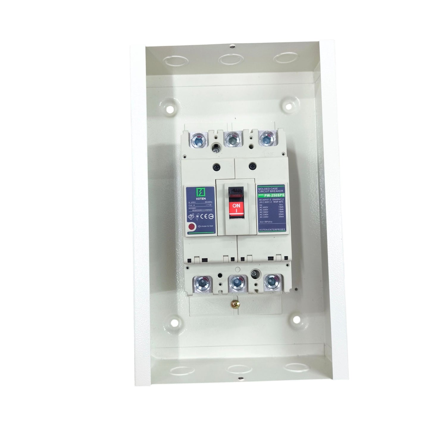 Koten Circuit Breaker Installed in White Enclosure for Safety from electx Electrical Supply