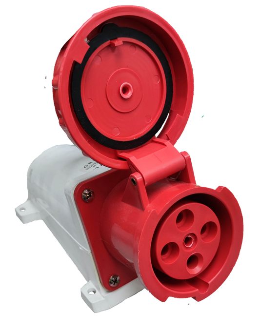 Grippes Red Power Point with Protective Cover, ideal for Electx Electrical Supply installations