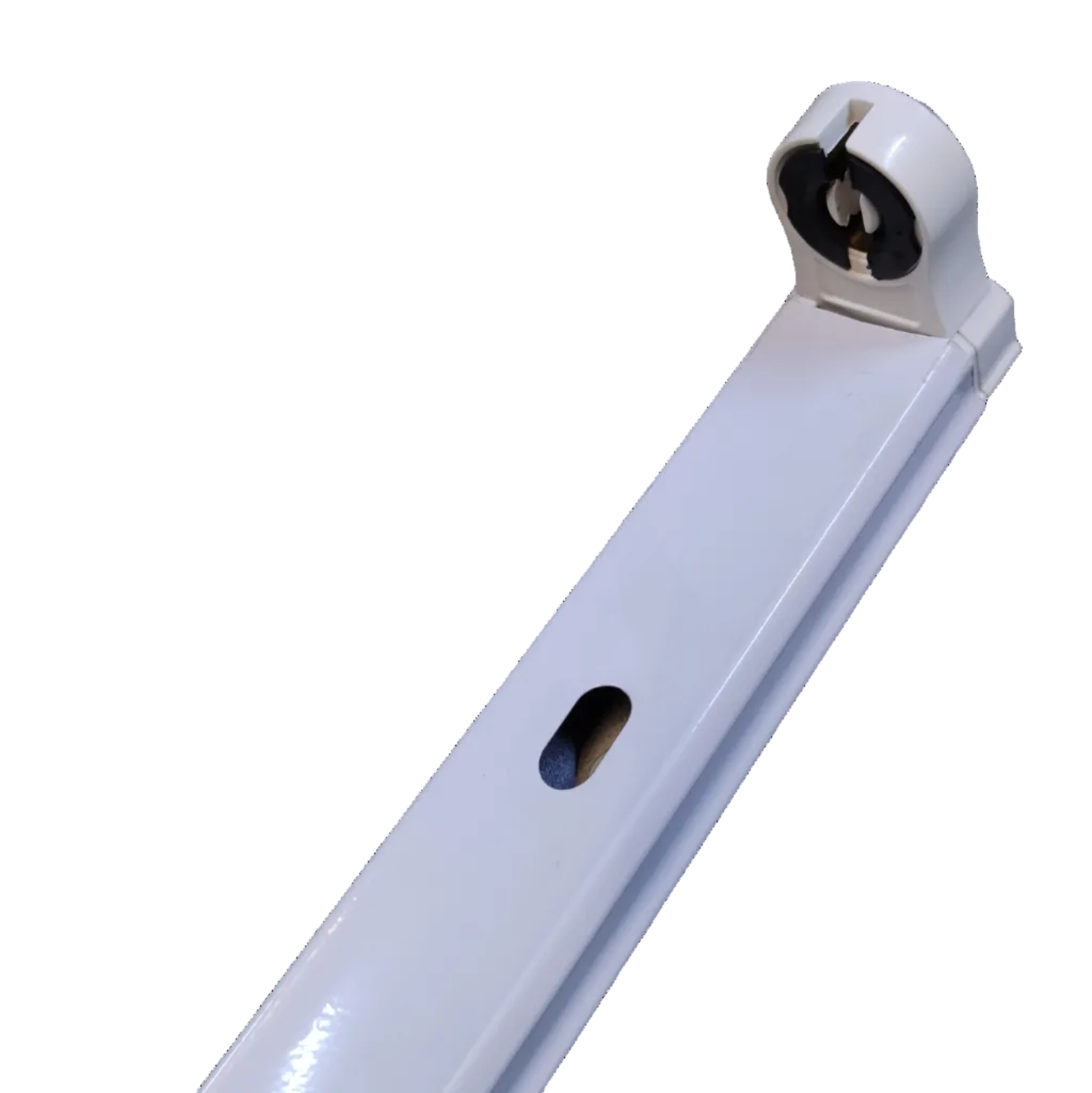 Industrial LED lighting fixture electx electrical supply with a sleek white design for efficient illumination