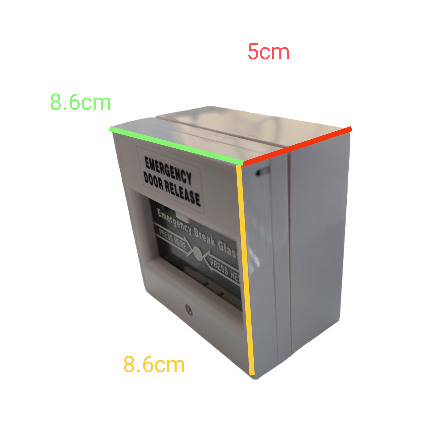 ZwitseRise Break Glass Fire Alarm Switch emergency door release box with clear glass panel