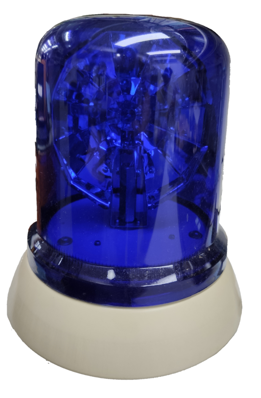 Blue emergency strobe light 220V industrial 55W with clear lens for alerting in various environments