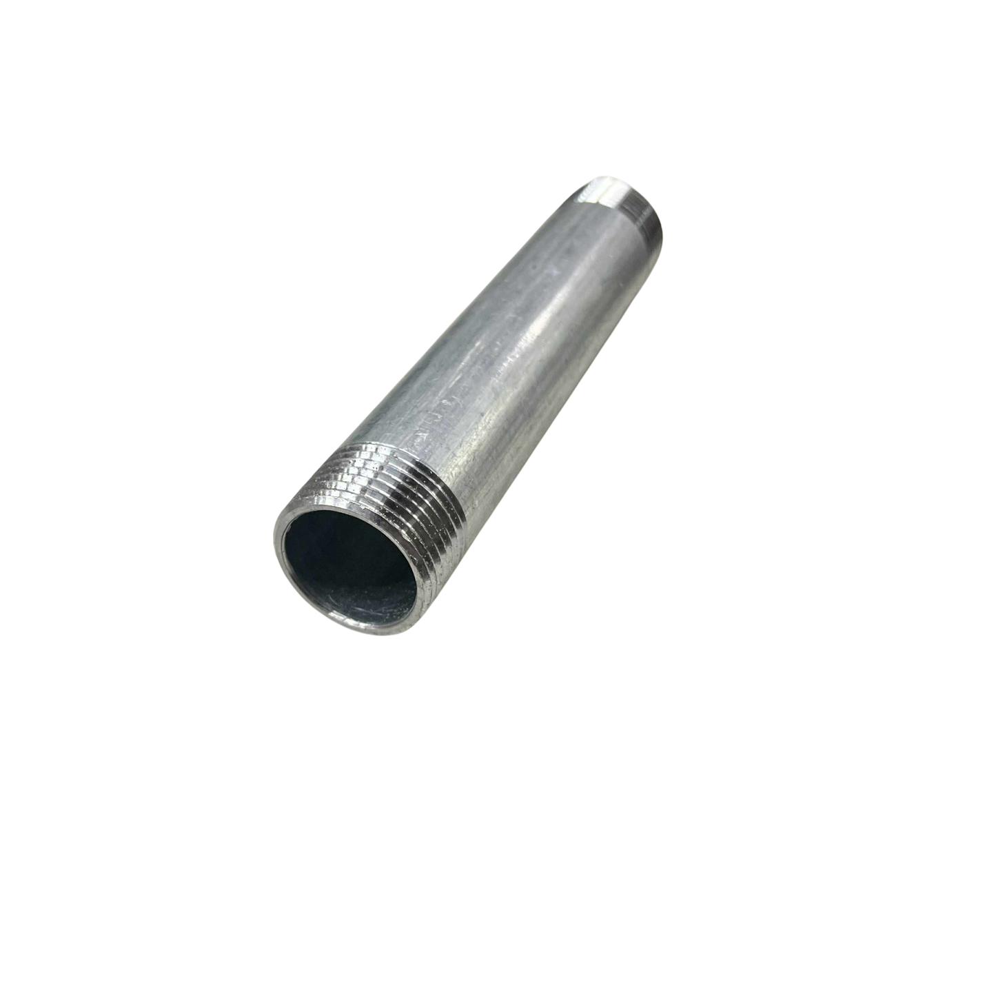 EMT conduit nipple 1 inch 6 inches in silver metal for electrical conduit connections