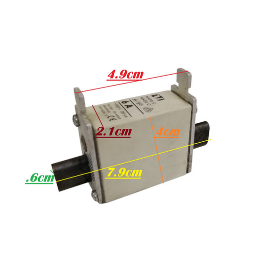 ETI 6A ceramic fuse 500V rectangular cartridge fuse with ceramic body and end caps