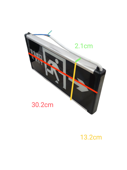 China made Exit Sign Double Face Running Man with measurements for work and safety lighting