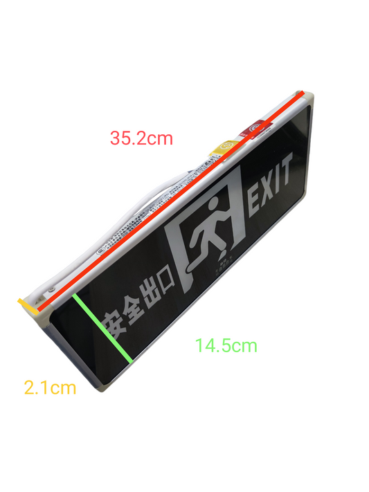 Exit Sign LED 3W 220V Green with rectangular design and emergency exit icon in black and white