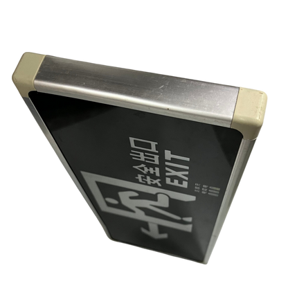 Exit Sign LED 3W 220V Green with aluminum frame and safety markings for work and safety lighting