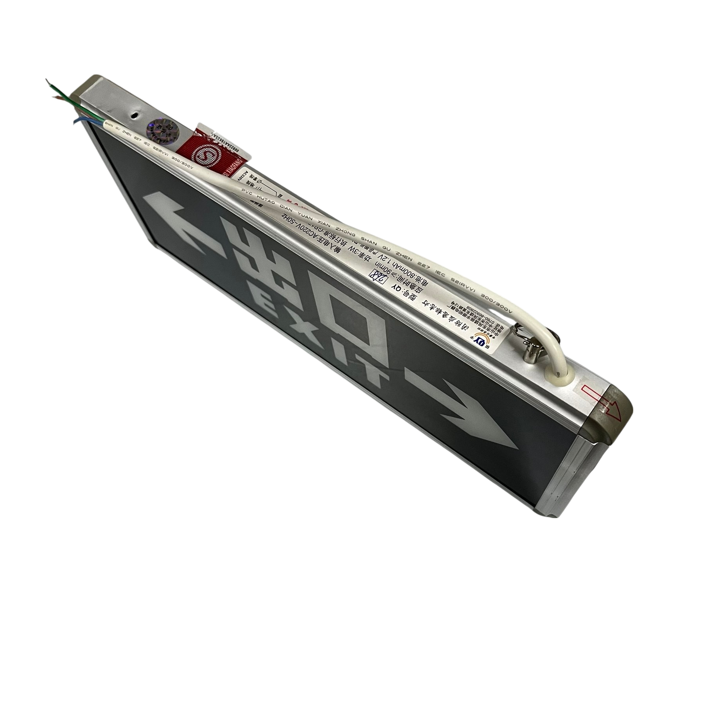 Exit Sign With Arrow Left and Right Green work and safety light with wiring and aluminum frame