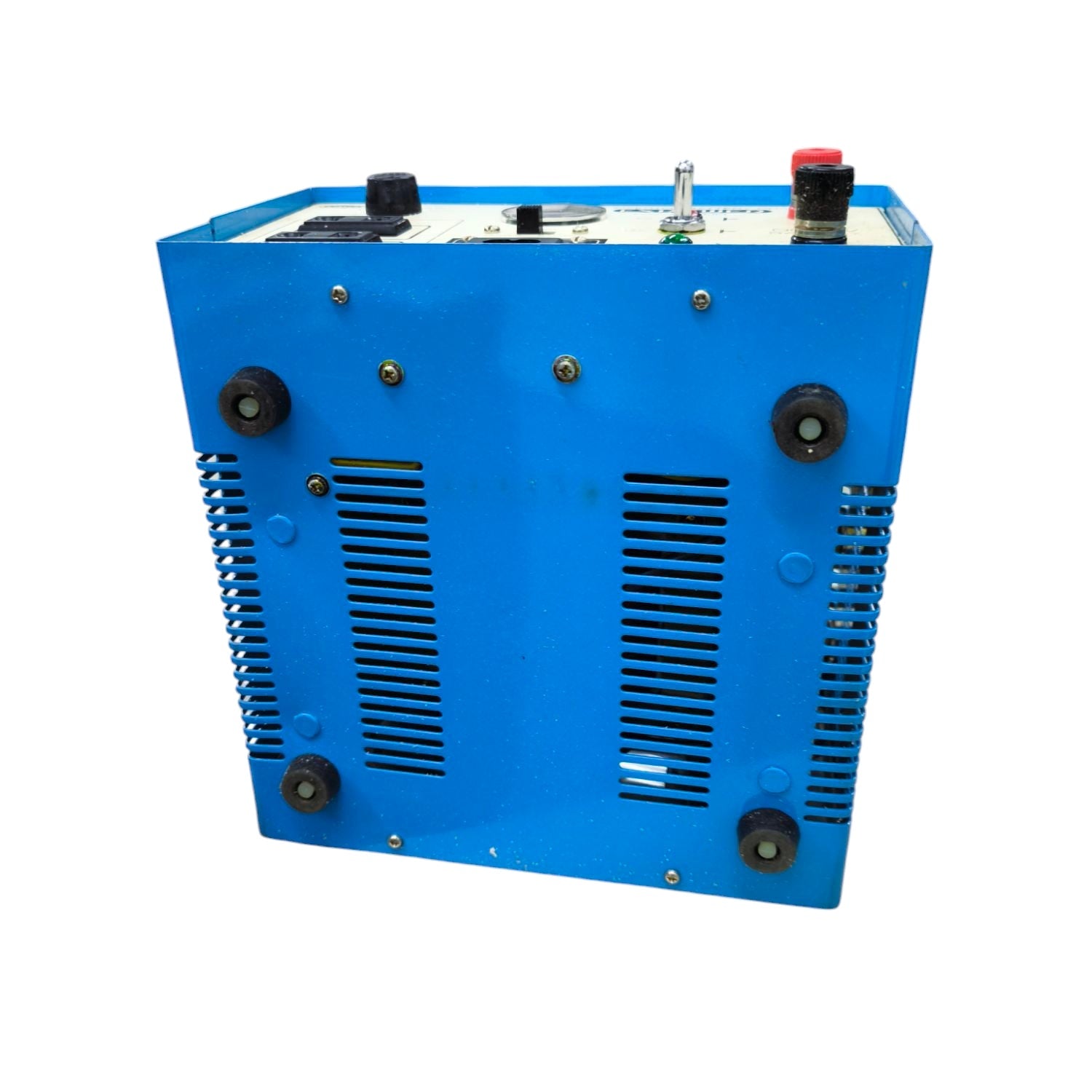 Dectron 400W Inverter and Battery Charger in blue metal casing with ventilation slots