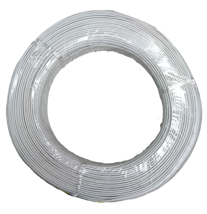 Coiled Extension Wire 2 Wire White Color AWG 26 with protective plastic wrapping