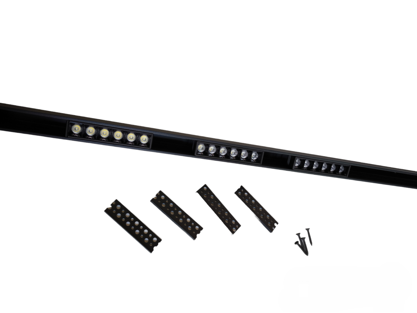 Magnetic Track Light 1 Meter with 3pcs 6W Grille Type Daylight 6500K with 100W Power Supply 220V ( ILLUMIQ TERRA)  50mm Track