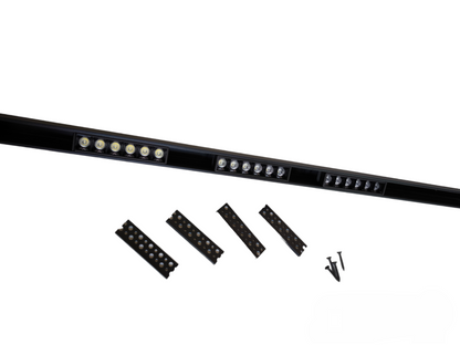 Magnetic Track Light 1 Meter with 3pcs 6W Grille Type Warm White 3000K with 100W Power Supply 220V ( ILLUMIQ TERRA) 50mm Track