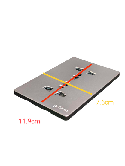 Grazen Duplex Universal Outlet with Ground 16A 220V Available in Gray, Black , White and Gold GW-013