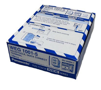 Panasonic Flat Pin Outlet Receptacle Quick Connect Terminal 16A 250V (10PCS), Flat Pin Outlet Device Wide Series (10PCS) WEG1001-5