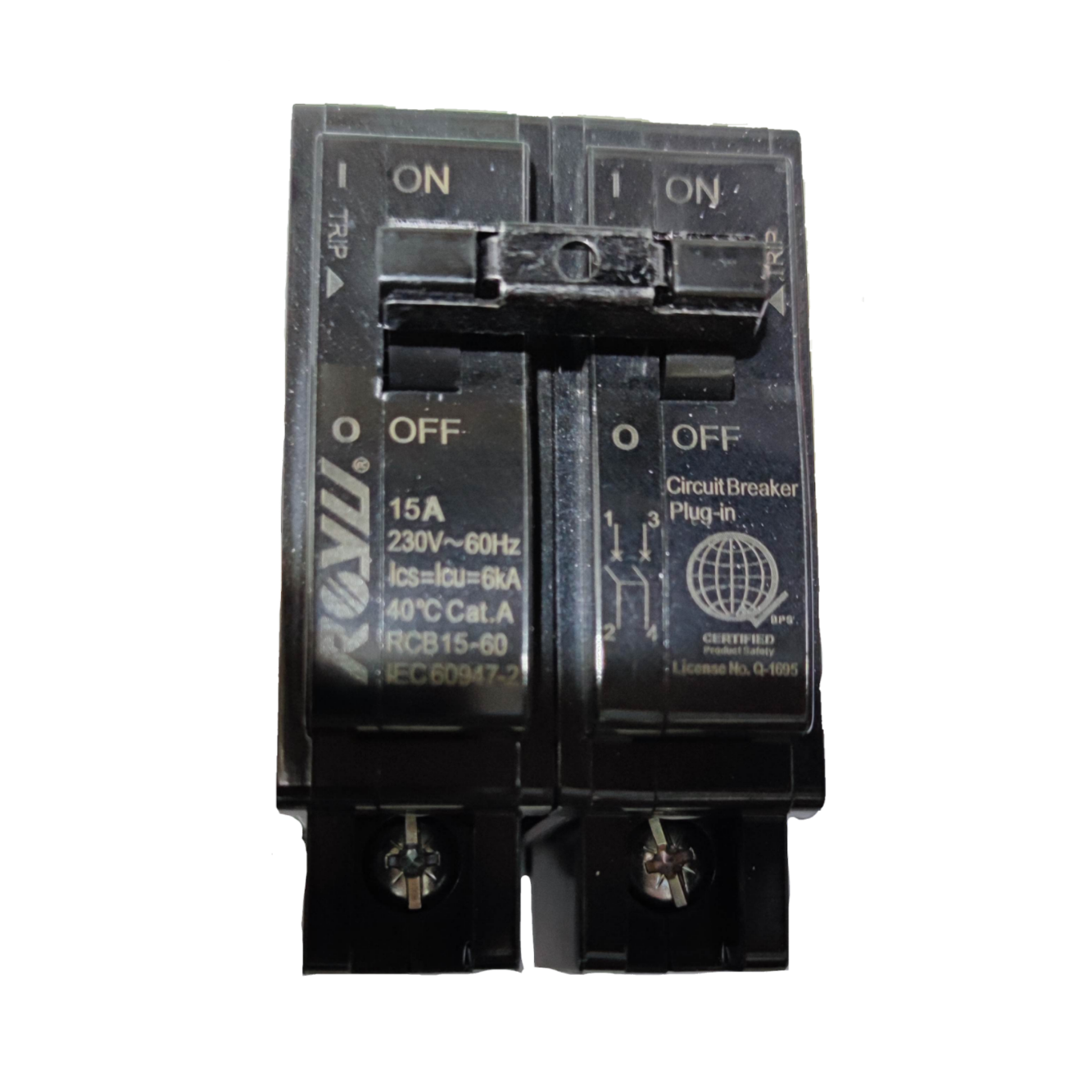 Royu 15A Circuit Breaker 2pole Plug In 6 KAIC 220V
