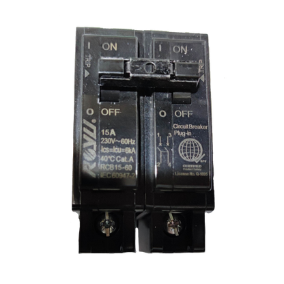 Royu 15A Circuit Breaker 2pole Plug In 6 KAIC 220V