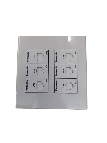 Panasonic 6 Gang LAN Outlet CAT6 with Utility Box WEG6806+(6XWEG24886)+Utility Box