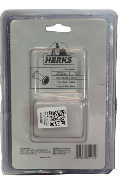 Door Viewer Wide 30 x 30 x 48 mm Satin Nickel, Peek Hole, Door Hole HD3001SN ( Herks) Peep Hole