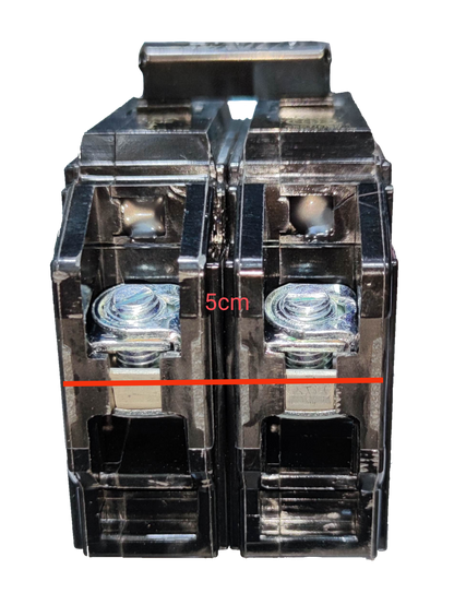 Royu 30A Circuit Breaker 2 Pole Single Phase 220V Bolt On with Mechanical Lugs RCBB30-60