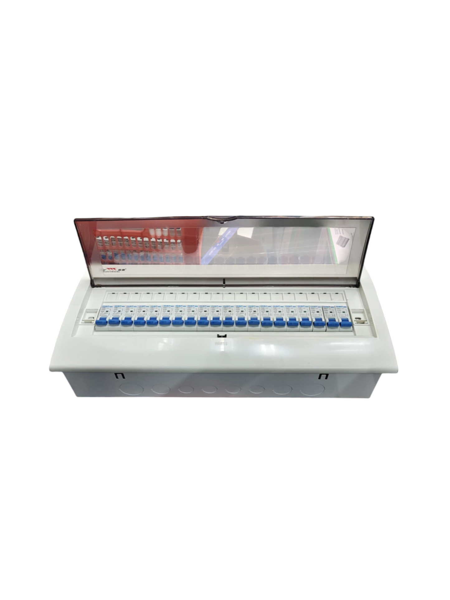 Panel Board 63A 1 Pole Main Miniature Circuit Breaker with 19 Branches 1 Pole Miniature Circuit Breaker 20 Ways Flush Type Panel Box ZY with 20 Bus Bar 1 Pole ( Chint NB1 Breakers)