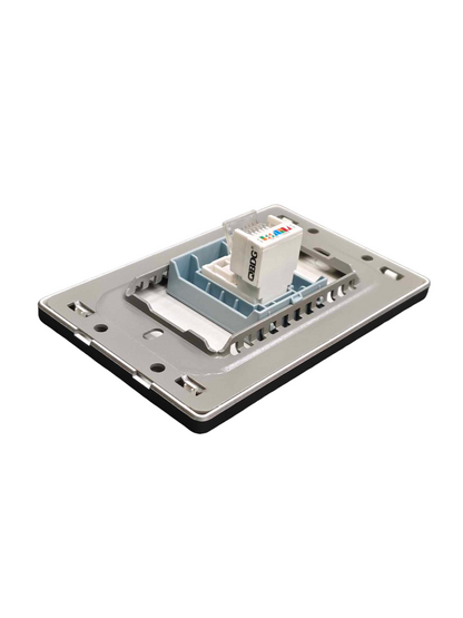 Grazen 1 Gang LAN Outlet with Plate Cover CAT5e Data Outlet Available in Black, White, Grey and  White GW-017
