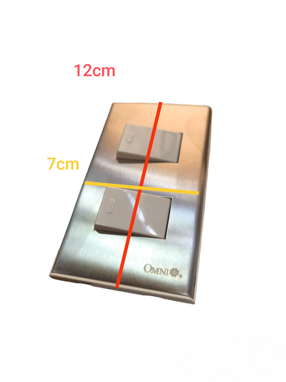 Omni 2 Gang 1 Way Switch with Stainless Plate WWP-112S+(WWS-213x2)