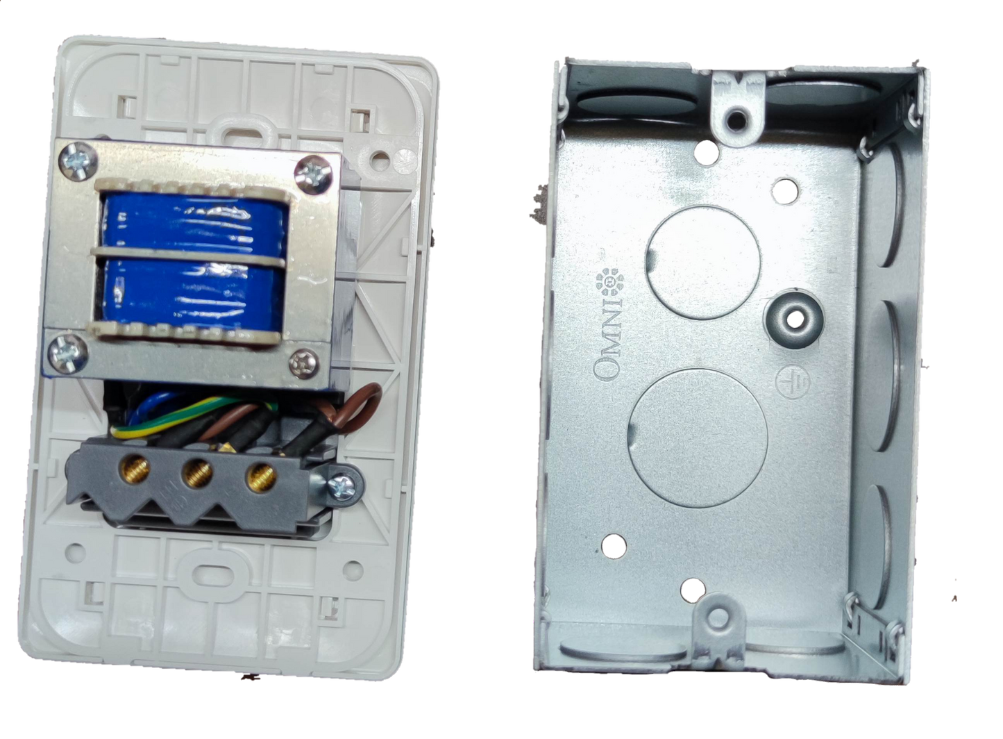 Omni Shaver Receptacle Outlet with Utility Box  68mA 220V 15W, Shaver Outlet 15W 220V with Utility Box