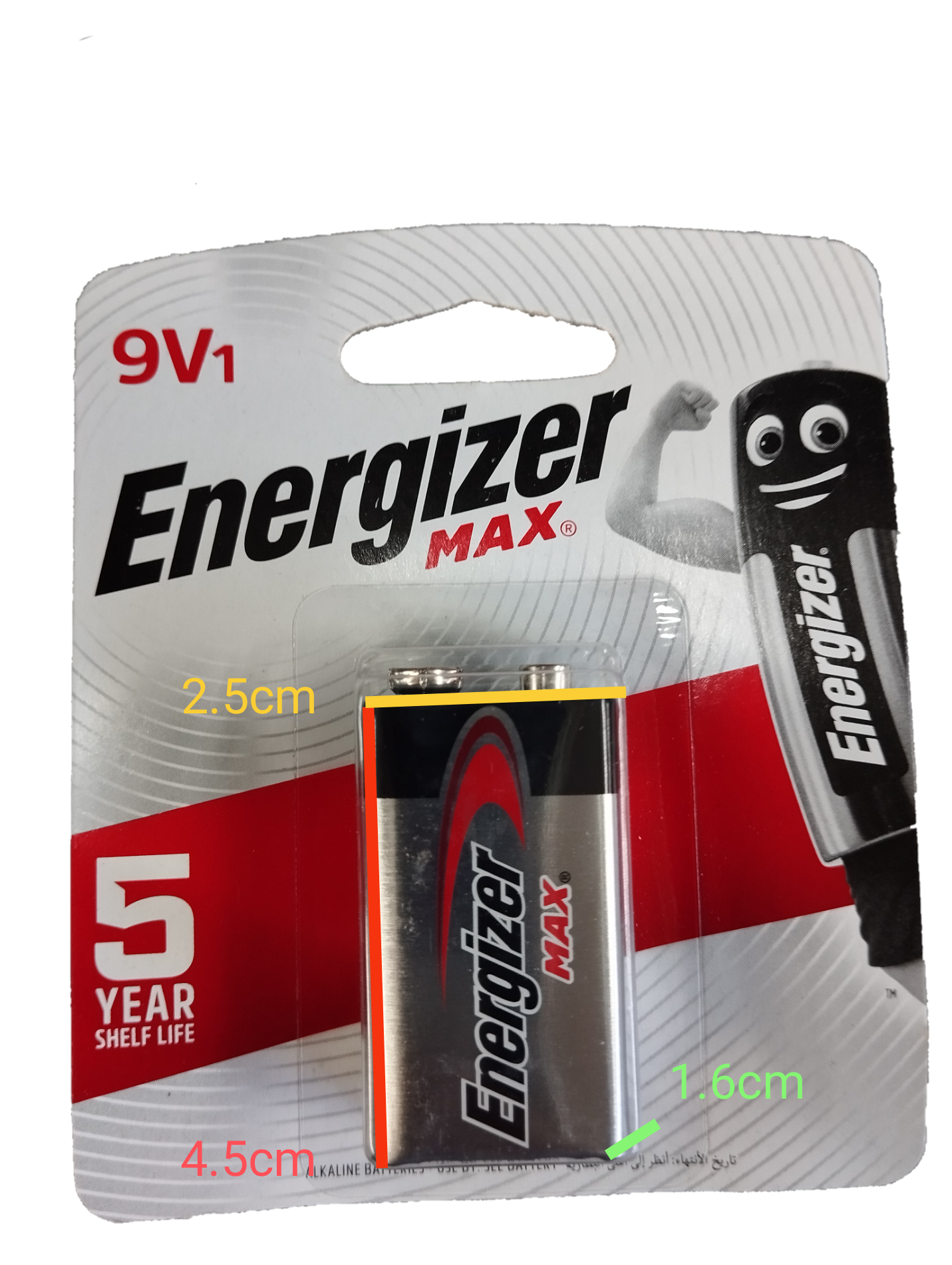Energizer 9V Battery Alkaline 9V 6LF22