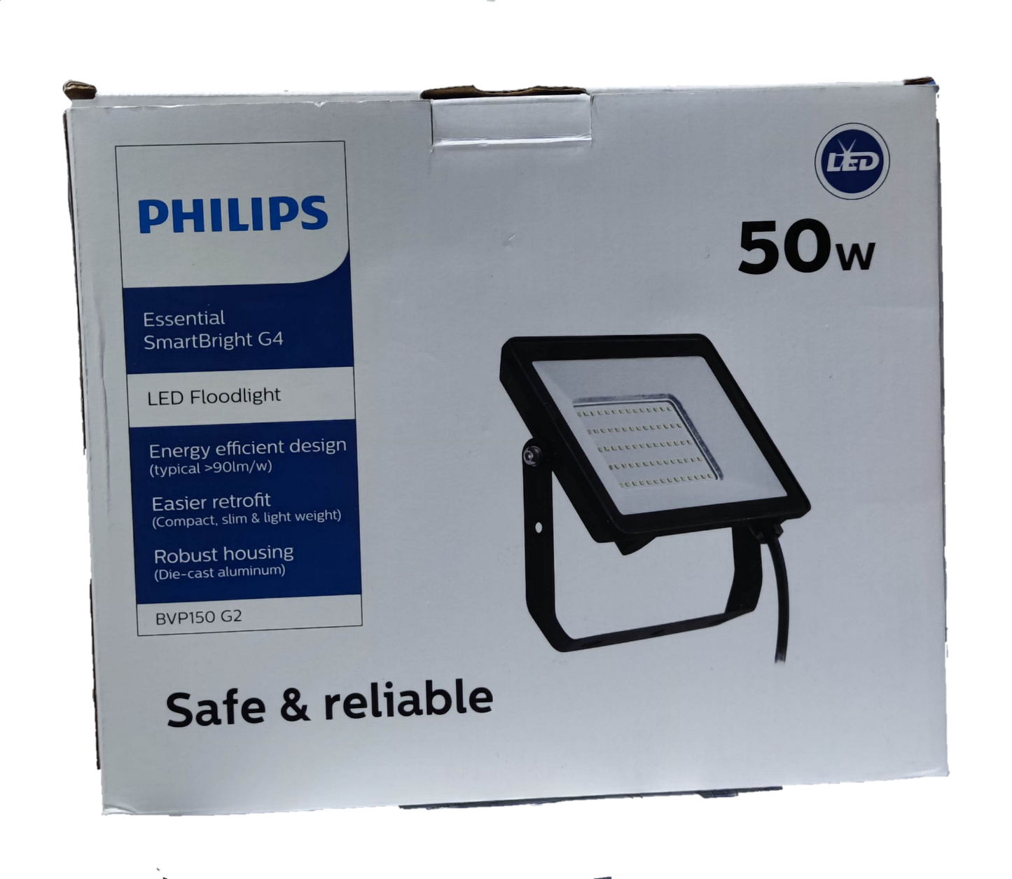 Philips 50W LED Floodlight 220V 3000K Warm White BVP150 G2, 50W LED 3000K Warm White Flood Light