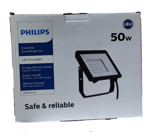 Philips 50W LED Floodlight 220V 3000K Warm White BVP150 G2, 50W LED 3000K Warm White Flood Light