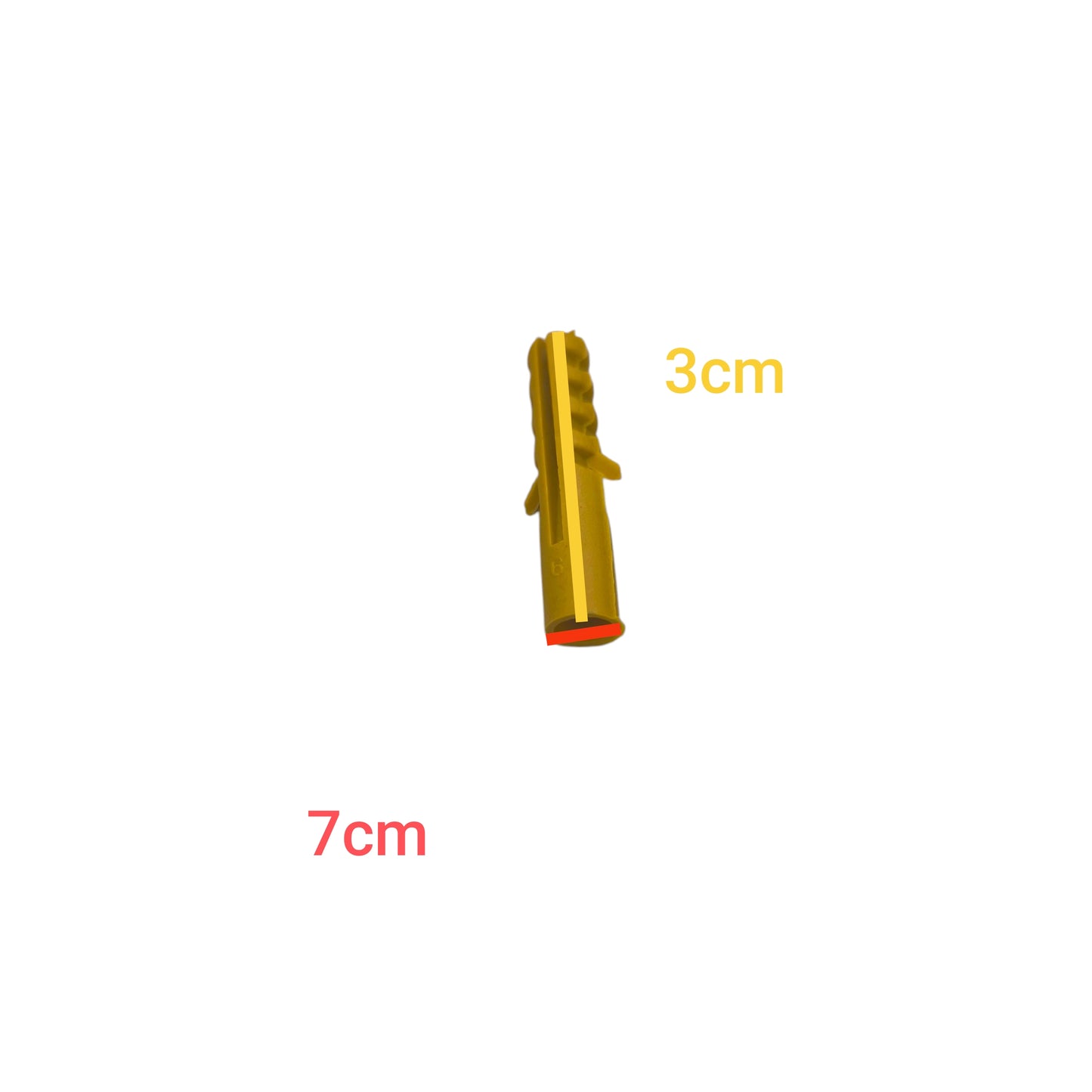 Tox 7mm x 3cm yellow plastic wall anchor for masonry and drywall screws from China
