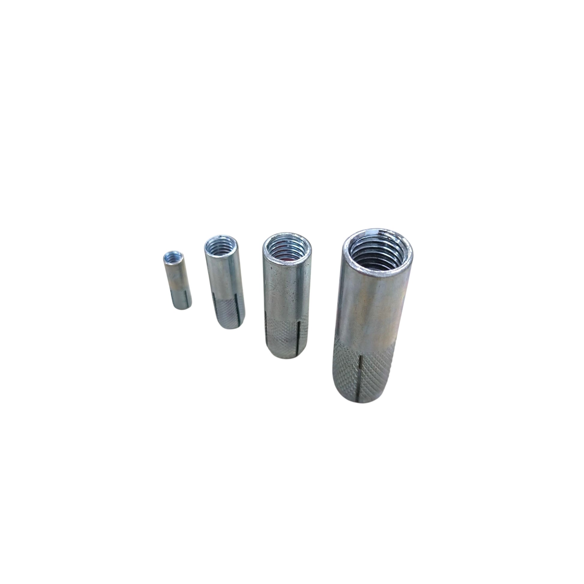 Anchor Grip sleeve anchors in four sizes threaded knurled steel expansion bolt for electrical installation