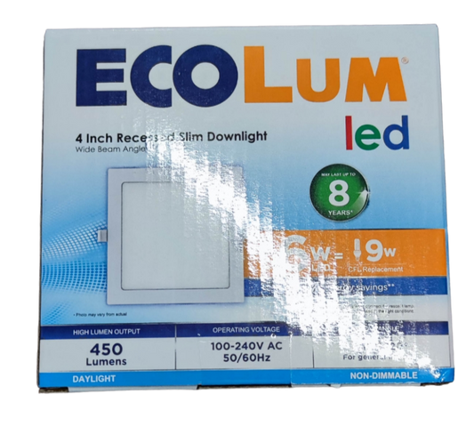 Ecolum 6W LED Downlight Square Daylight 6500K 220V