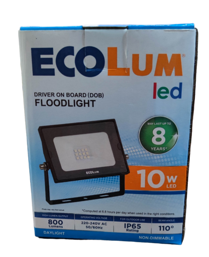 Ecolum 10W LED Flood Light 220V Daylight 6500K CFL3010DL