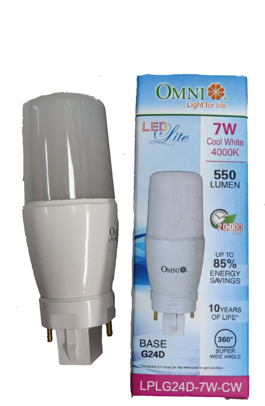 Omni LED 7W Pinlight G24D Socket Cool White 220V